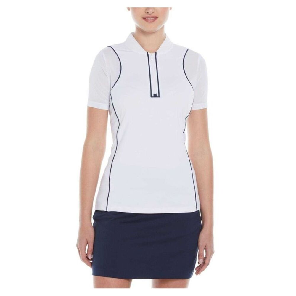 Original Penguin Womens/Ladies Contrast Trim Regular Golf Polo Shirt / Bright Wh